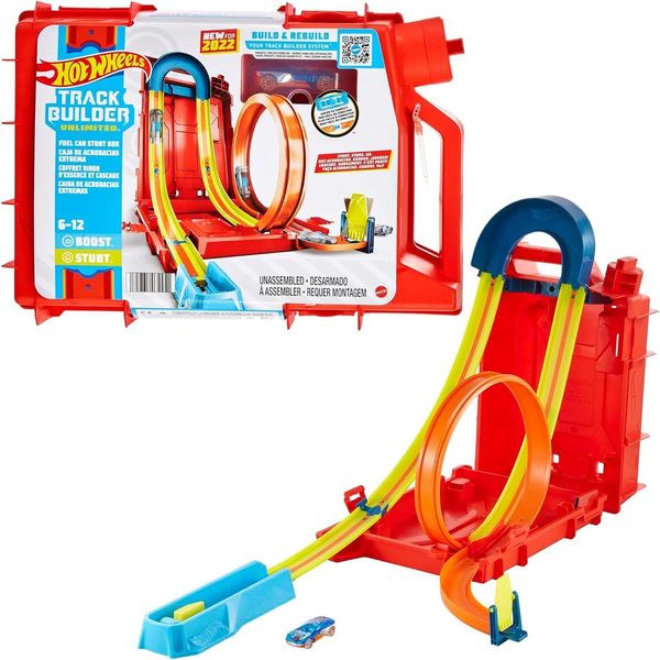 Hot Wheels Toy Car Track Set, Track Builder Unlimited Playset Fuel Can Stunt Box