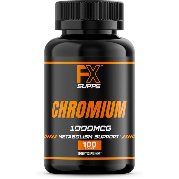 FX Supps Chromium Polynicotinate 1000mcg100 Capsules Weight Management Supplement for Men and Women Improves Cravings and Energy Production Heart Health