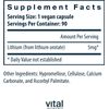 Vital Nutrients Lithium Orotate 5Mg | Memory & Mood Support | 90 Capsules