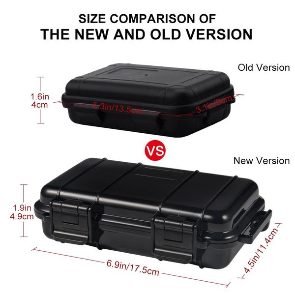 VGEBY1 Dry Storage Box, Watertight Box Dry Box Case Container Fishing Storage Case Outdoor Products for Fishing Camping(大号-Black)