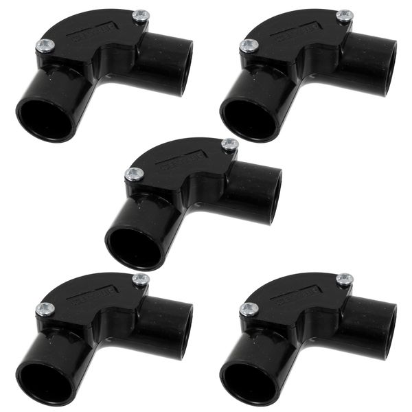 5 x 20mm Black Inspection Elbow for PVC Conduit 90 Degree Bend Plastic uPVC