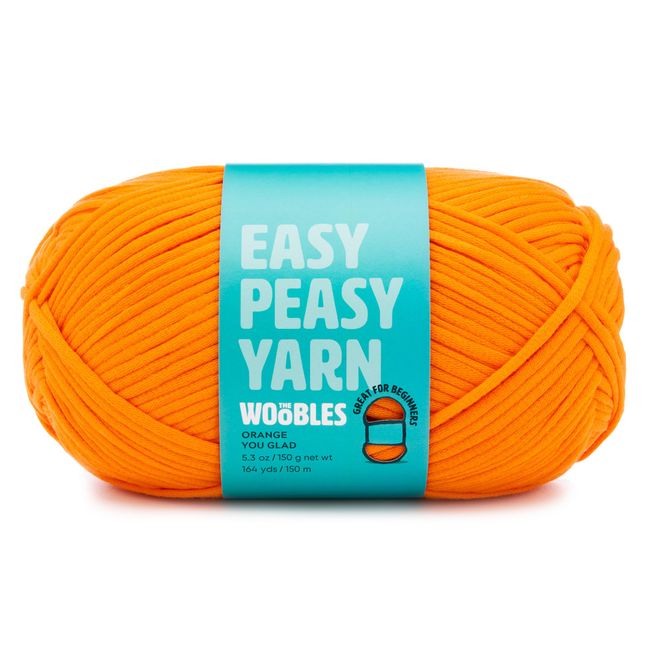 The Woobles Easy Peasy Yarn, Crochet & Knitting Yarn for Beginners with Easy-to-See Stitches - Yarn for Crocheting - Worsted Medium #4 Yarn - Cotton-Nylon Blend