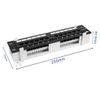 sourcing map 12-Port Cat.6A UTP Unsheilded Rackmount Network Patch Panel RJ45 Ethernet 10 inch With Wallmount Bracket Black