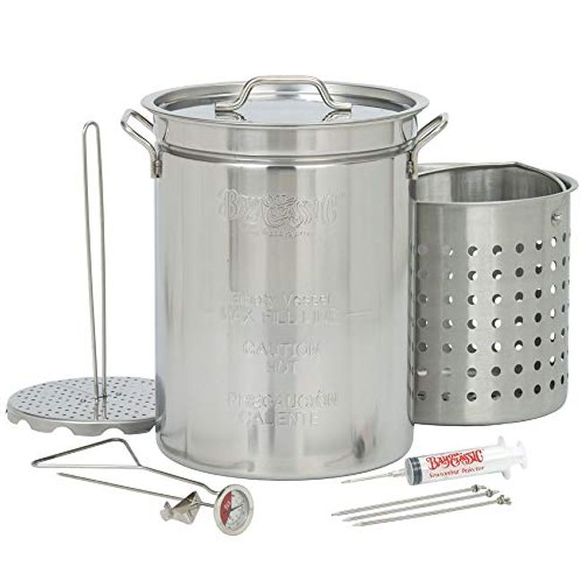 Bayou Classic 14 Quart Stainless Steel Fry Pot w/ Lid & Basket (1150)