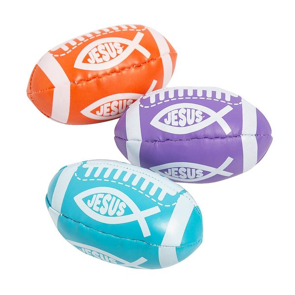 Fun Express - Vinyl Religious Fish Foam Football - Toys - Balls - Kick Balls - 12 Pieces