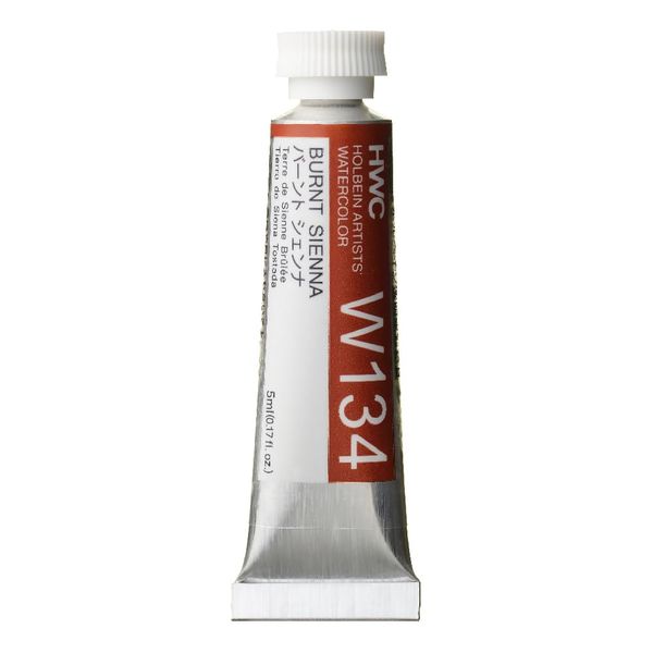 Holbein W134 Transparent Watercolor Paint, Burnt Sienna, 0.16 fl oz (5 ml) (No.2), 003134