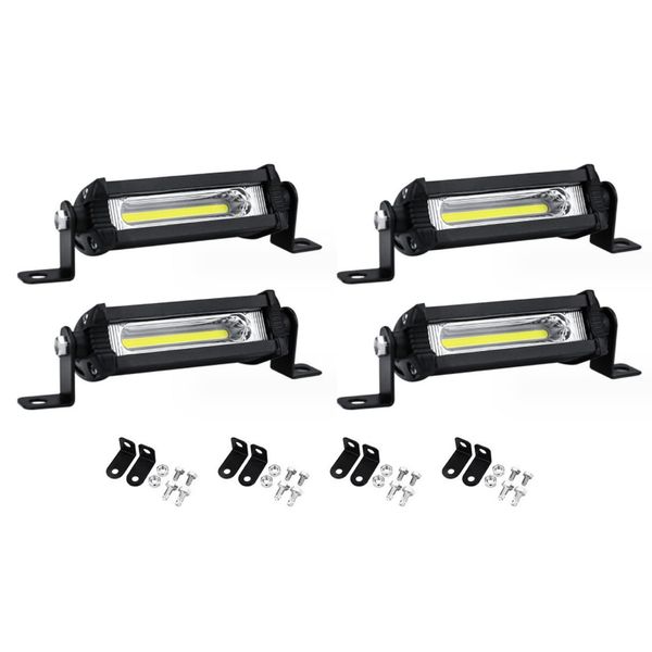 HAMILO High Brightness Work Light, Light Bar, Work Light, Approx. 12 V - 24 V, Set of 4