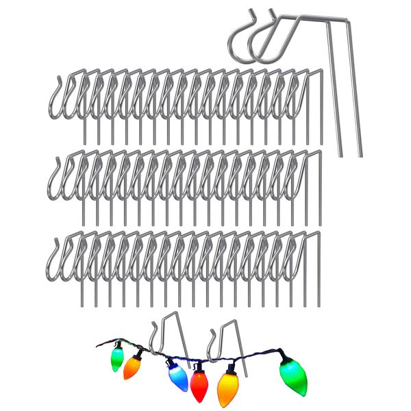 NACETURE 50 Pack Stainless Steel Christmas Light Hangers for Gutters with Gutter Guard, Heavy-Duty Metal Gutter Hooks