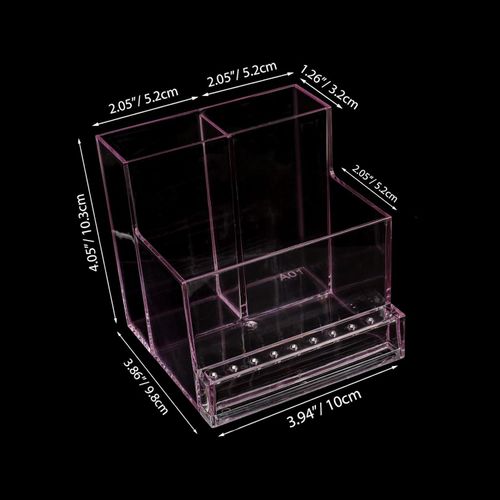 ANGNYA Nail Drill Holder Grinding Bit Storage Box, 10 Holes Transparent Nail Drill Bit Holder Plastic Nail Drill Tool Organizer Manicure Tools Display Box for Nail Tech Supplies (Pink)
