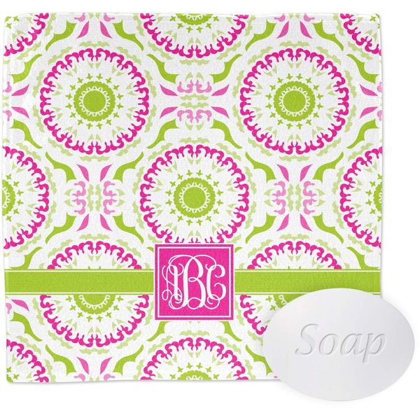 YouCustomizeIt Personalized Pink & Green Suzani Washcloth