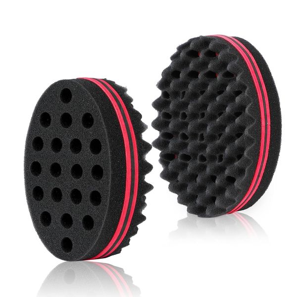 Haarbürste Schwamm, 2pcs Curl Sponge Afro Hair mit Afro Kamm Lockenschwamm Afro Haarschwamm Hair Curling Sponge Men für Afro Curl Coil Wellen, Perücke, Zopf Haar Kamm Styling Tool