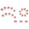 YUBX French Nail Piece Set, Short, Square Translucent, Gradient, Pink, Naked Color, Easy to Apply, Reusable, Women's, Cute, Popular, Stylish, Advanced