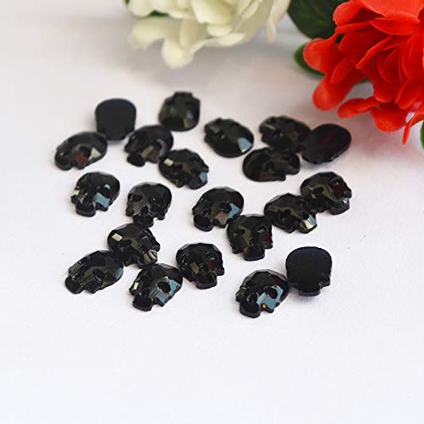 10psc New Black Skull 3D Nail Art Decorations,Alloy Nail Charms,Nails Rhinestones Nail Supplies Plus Nail Glue