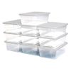 Homz 6 Quart Plastic Multipurpose Stackable Storage Container Bins with Secure Latching Lid for Home and Office Organization, Clear