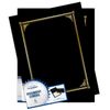 Geographics Classic Linen Certificate/Document Covers, 12.5” x 9.75”, Black (6 Pack)