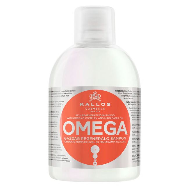 Omega 1000ml Cansız Ve Yıpranmış Saçlara Omega-6 Kompleksli Ve Macadamia Yağlı Onarım Şampuanı