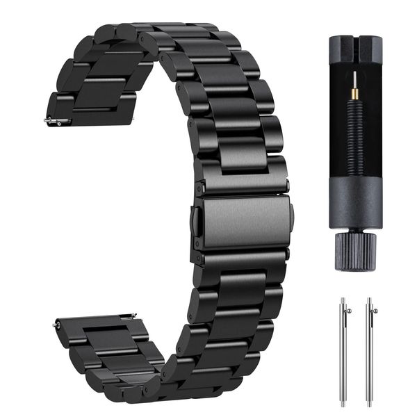 Qosea Watch Band, 0.7 inch (18 mm), 0.8 inch (20 mm), 0.8 inch (22 mm), Stainless Steel, Watch Strap, 0.7 inch (18 mm), 0.8 inch (20 mm), 0.9 inch (22 mm), Smart Watch Band, 0.7 inch (18 mm), 0.8 inch