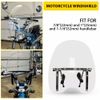 19"x17"Large Clear Motorcycle Windshield Universal Fit 7/8'' 1'' 1.25" Handlebar