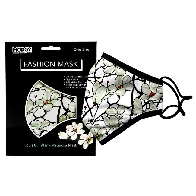 Modgy LOUIS C. TIFFANY MAGNOLIA WINDOW 3-layer Cloth Art Fashion Face Mask