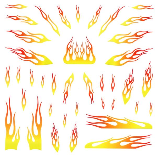 Yellow Flame Decals for Pinewood Cars