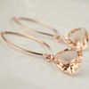 Rose Gold Rose Quartz Trillion Earrings Sterling Silver