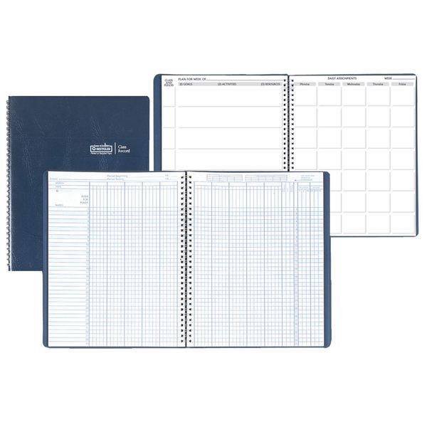 House of Doolittle HOD51607 Combination Lesson Planner & Class Record Book, Acid Free Paper/Leatherette, Blue