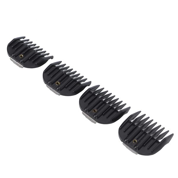 Crisist Hair Trimmer Guard Combs, 4pcs Hair Clipper Guides Combs for Universal Hair Clipper(black)