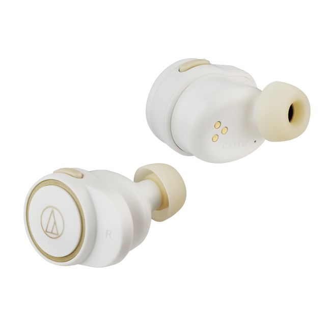 Audio-Technica ATH-CK1TW ATH-CK1TW WH Fully Wireless Earphones, Bluetooth, Up to Approx. 21 Hours Playback, Enhanced Call Quality, IPX5/7, Low Latency Mode, Single Ear Use, White