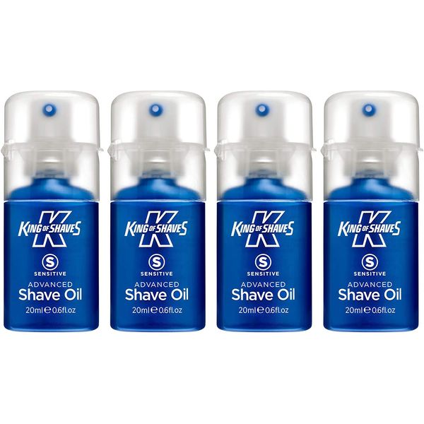 King of Shaves Sensitive Advanced Shaving Oil With Handy Pump 30 ml QUAD PACK