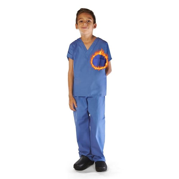 M&M SCRUBS Super Soft Children Scrub Set Kids Dress up (5/6, Ceil Blue)