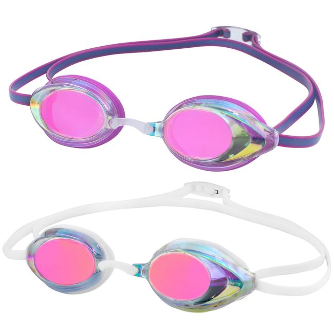 DARIDO Schwimmbrille, Schwimmbrillen 2er Pack Anti-Beschlag UV-Schutz Kein Auslaufen Triathlon Wettbewerb Schwimmbrille Für Erwachsene, Männer, Frauen, Jugendliche, Kinder