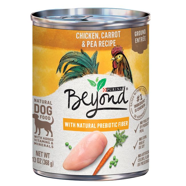 Purina Beyond Grain Free, Natural Pate Wet Dog Food, Grain Free Chicken, Carrot & Pea Recipe - (12) 13 oz. Cans