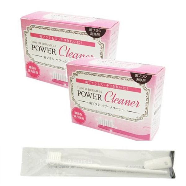 Toothbrush Cleaner Dent Power Toothbrush Power Cleaner (30 Packs) x 2 + Toothbrush Set with Tube Toothpaste