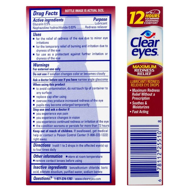 Clear Eyes Maximum Redness Relief Eye Drops - 1 fl oz bottle