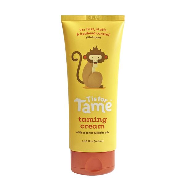 T is for Tame - Hair Taming Cream for Kids, All-Natural for Frizz & Flyaways, Coconut Oil & Jojoba Leave in Cream, Safe for Babies & Toddlers, Not Sticky, Straight or Curly Hair