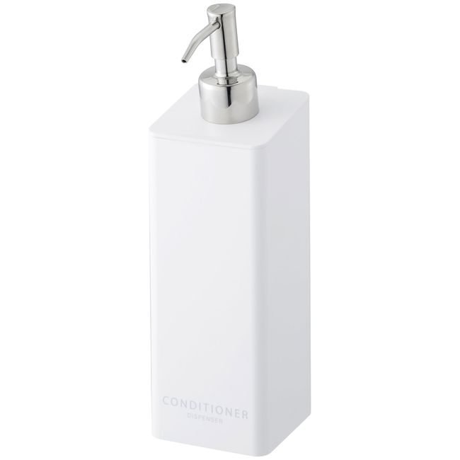 Yamazaki Industries 4260 Magnetic Two-Way Dispenser, Conditioner, White, (W x D x H) Approx. 2.8 x 3.5 x 9.4 inches (7 x 9 x 24 cm) Tower Pump Dispenser Bottle