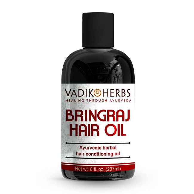 Vadik Herbs Bringraj (Bhringraj) Hair Oil (8 oz) Herbal hair growth oil and hair conditioning oil with Rosemary Oil | Great for hair loss, balding, thinning, for beard growth,scalp treatment