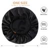 Hat Hut Satin Bonnet Silk Bonnet Sleep Cap for Women Hair Bonnet for Curly Natural Hair Sleeping Adjustable Wide Band Double Layer (Black)