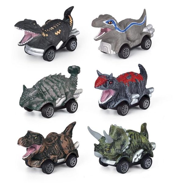 Ai-Fun Dinosaur Toys 6 PCS Pull Back Cars Dinosaur Toys for Kids, Dinosaur Car Toys Boys Girls Party Games Cars