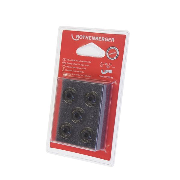 Rothenberger 1.3/8-Inch Cutter Wheel (5-Piece), Alloy Steel, Black, for Mini Tube Cutters, Model 070017D