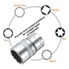 sourcing map 2pcs 1/2" Drive by 17mm 12-Point Shallow Socket 38mm Length Metric Spline Socket