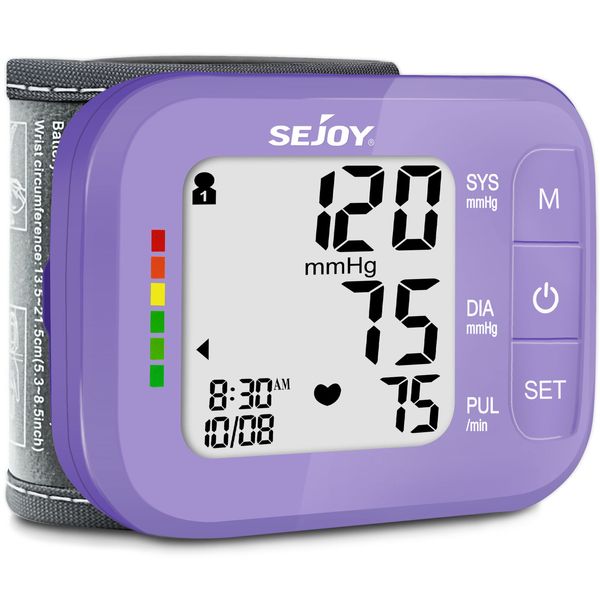 SEJOY Wrist Blood Pressure Monitor Digital Automatic BP Cuff Machine Meter Test