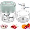 Electric Green Mini Garlic Chopper Meat Grinder Crusher for Nut Vegetable Fruit 