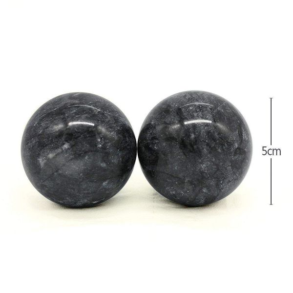 Health Ball, Health Ball, Natural Stone Ball, Hand Function Restoration, Brain Ball, Stress Training Equipment, Set of 2 (Dark Gray, M)