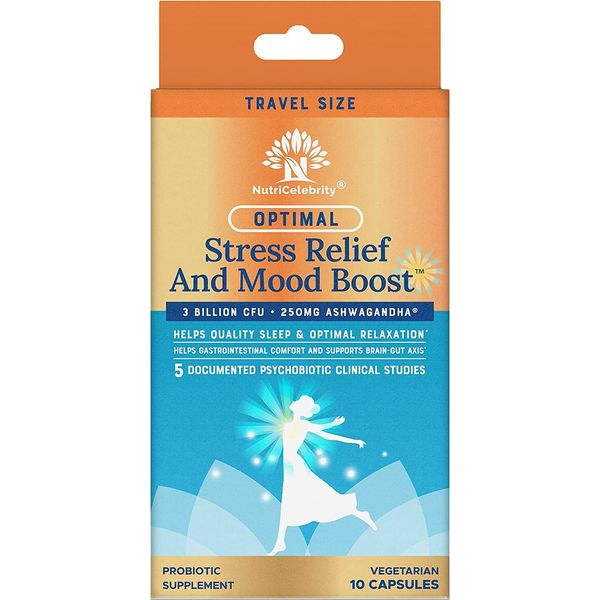 NUTRICELEBRITY OPTIMAL STRESS RELEIF & MOOD BOOST SUPPLEMENT TRAVEL SIZE