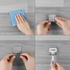 Linkidea 2 Packs Wall Mount Razor Holder for Shower, Self Adhesive Shaver Hooks, Stainless Steel Sticky Hanger Compatible with Venus Platinum, Fusion 5 Proshield, Mach 3 Classic (Silver)
