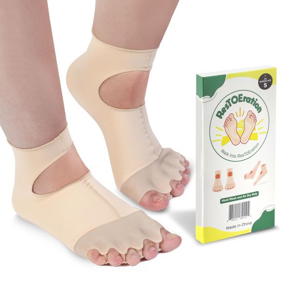 ResTOEration Toe Spacers For Bunions-Elastic Gel Toe Separators-Toe Straightener-Quality Silicone Toe Spacers-Toe Spacers For Feet Comfort-Toes Separator Feet Care-Toe Dividers for Pain Relief