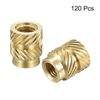 uxcell Knurled Insert Nuts M3 x 5.7mm Length x 4.6mm External Diameter Female Thread Brass Embedded Nuts 120pcs