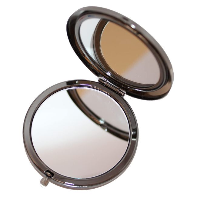 LEREVE Brand Compact Mirror, Travel Portable Mirror, Equal & 2x Magnifier for Makeup, Black