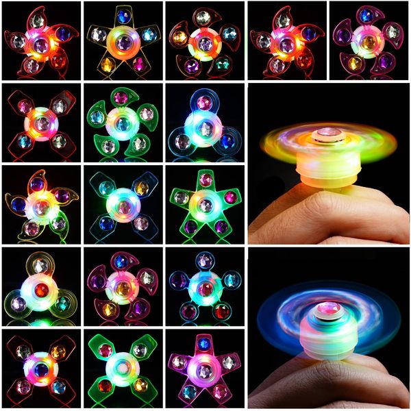 Mikulala 24 Pack LED Light Up Fidget Spinners Rings Party Favors for Kids, Christmas Party Favors Prizes Box Toys Birthday Gifts Goodie Bag Stuffers Glow in The Dark Party Supplies